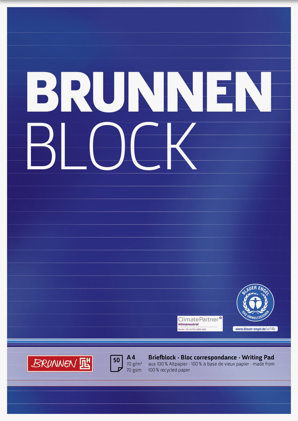 BRUNNEN | Block A4 | liniert | Recycling