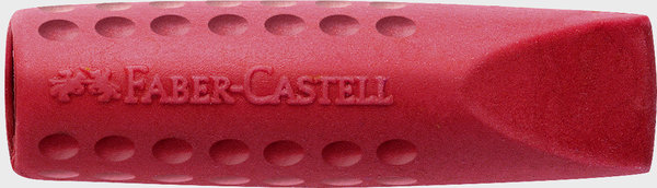 FABER-CASTELL 187001 | Aufsteckradierer GRIP 2001 Eraser Cap | rot/grau | farbig sortiert