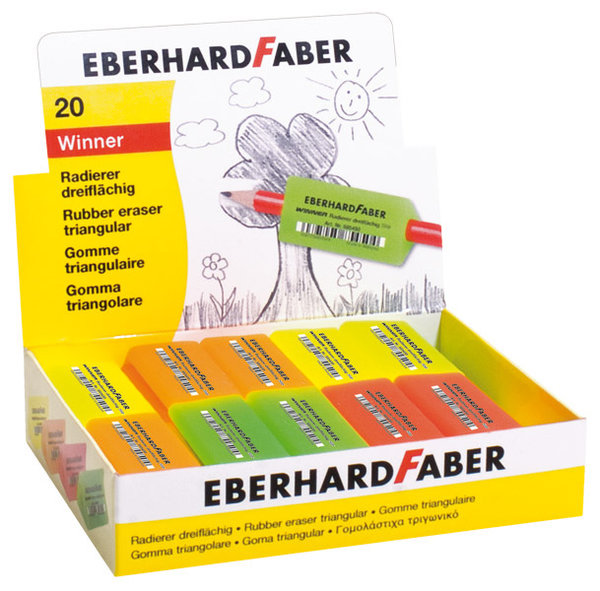 EBERHARD FABER 585450 | Radierer Winner dreiflächig | farbig sortiert