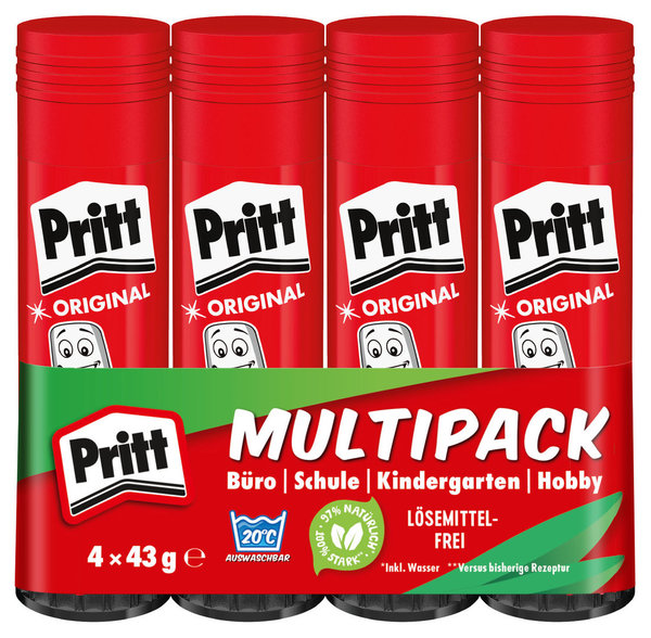 PRITT | Klebestift Lösungsmittelfrei 43g | 4er Pack