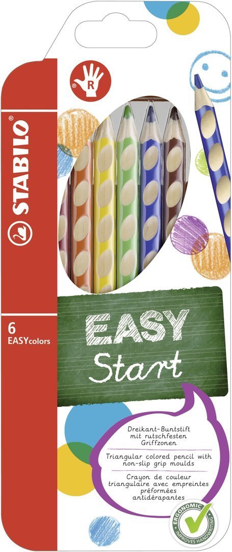Ergonomischer Buntstift für Rechtshänder | STABILO EASYcolors mit 6 verschiedenen Farben | STABILO