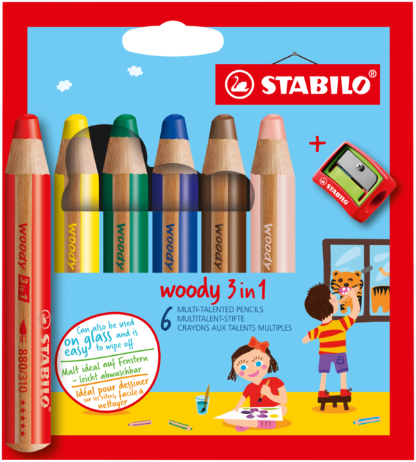 STABILO 8806-2 |  Multitalent-Stift STABILO® woody | 3 in 1 |6er Etui