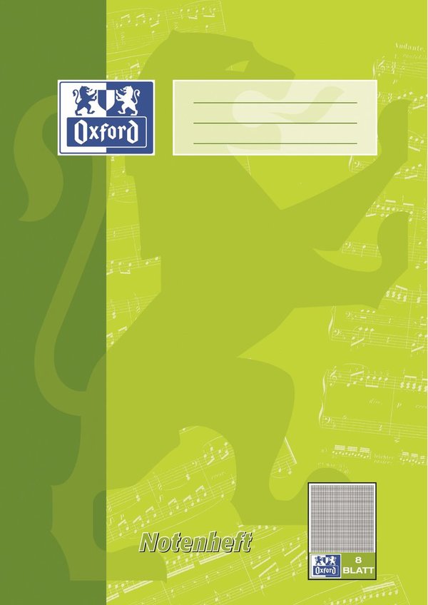 OXFORD 100050399 |A4 - Lineatur 14 (mit Hilfslinien) - 8 Blatt - 90 g/m² | farbig sortiert