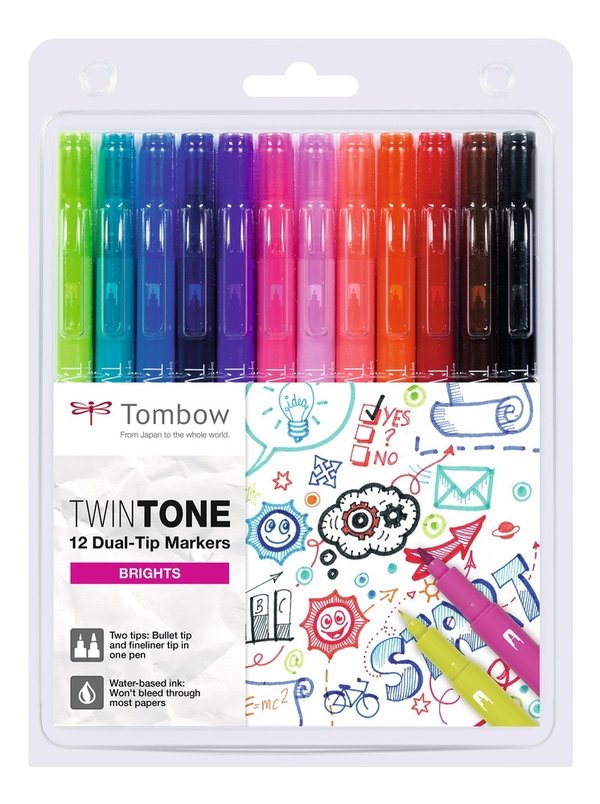 TOMBOW WS-PK-12P-1| TwinTone 12er Pack Bright Colors
