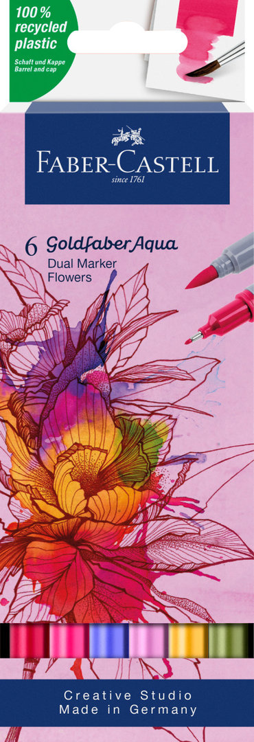 FABER-CASTELL | Gofa Aqua Dual Marker Blumen 6x
