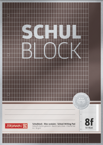 BRUNNEN | Schulblock A4 Premium | Lineatur 8f | 50 Blatt