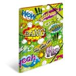 Sammelmappe im DIN A4-Format aus Plastik mit Eckspanngummis, bedruckt mit einem Comicmotiv von der Marke Pagna.