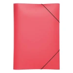 Eine rote Sammelmappe aus Plastik im DIN A4-Format mit Eckspanngummis von der Marke Pagna.
