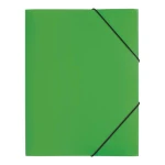Eine grüne aus Plastik Sammelmappe im DIN A4-Format mit Eckspanngummis von der Marke Pagna.