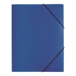 Eine blaue Sammelmappe aus Plastik mit Eckspanngummis von der Marke Pagna.
