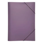 Eine violette Sammelmappe aus Plastik im DIN A4-Format mit Eckspanngummis von der Marke Pagna.