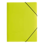 Eine lindgrüne Sammelmappe aus Plastik im DIN A4-Format mit Eckspanngummis von der Marke Pagna.