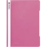 Rosa Schnellhefter aus PP Kunststoff von Brunnen mit weißem Streifen und Markenlogo auf der Seite.