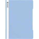 Hellblauer Schnellhefter aus PVC Kunststoff von Brunnen mit weißem Streifen und Markenlogo auf der Seite.