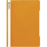 Ein orangener Schnellhefter aus PVC Kunststoff von Brunnen.