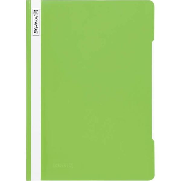 Ein hellgrüner Schnellhefter aus PVC Kunststoff von Brunnen.