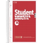 Ein Collegeblock Lineatur 22 mit 80 Blatt im DIN A5-Format mit blauem Cover und Spiralbindung links von der Marke Brunnen.