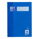 Ein Schulheft Lineatur 25 mit 32 Blatt im DIN A4-Format mit blauem Cover von der Marke Oxford.