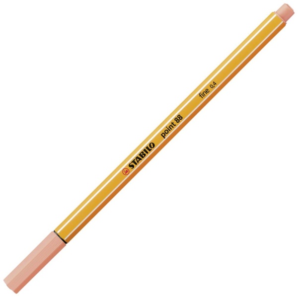 STABILO Point88 Fineliner in der Farbe apricot, Schrägansicht mit geschlossener Kappe.