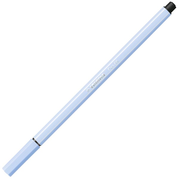 STABILO Pen68 Filzstift in der Farbe kobaltblau, Schrägansicht mit geschlossener Kappe.