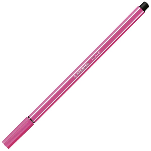 STABILO Pen68 Filzstift in der Farbe erika, Schrägansicht mit geschlossener Kappe.