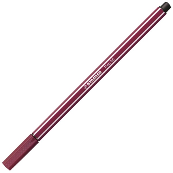 STABILO Pen68 Filzstift in der Farbe purpur, Schrägansicht mit geschlossener Kappe.