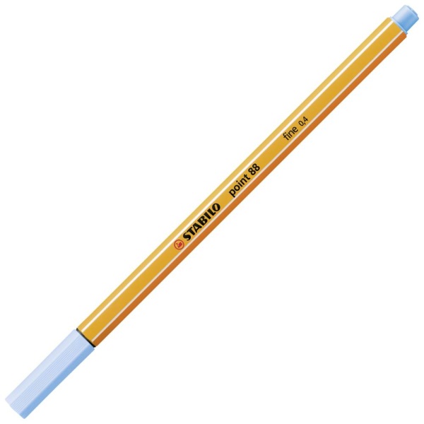 STABILO Point88 Fineliner in der Farbe eisblau, Schrägansicht mit geschlossener Kappe.