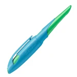 STABILO EASYbirdy Schulfüller für Rechtshänder in der Farbe himmelblau/grasgrün, Schrägansicht mit geschlossener Kappe.