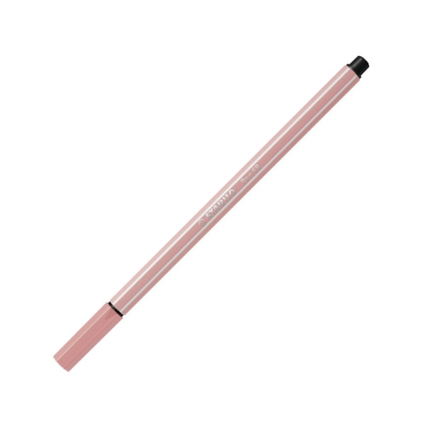 STABILO Pen68 Filzstift in der Farbe rouge, Schrägansicht mit geschlossener Kappe.
