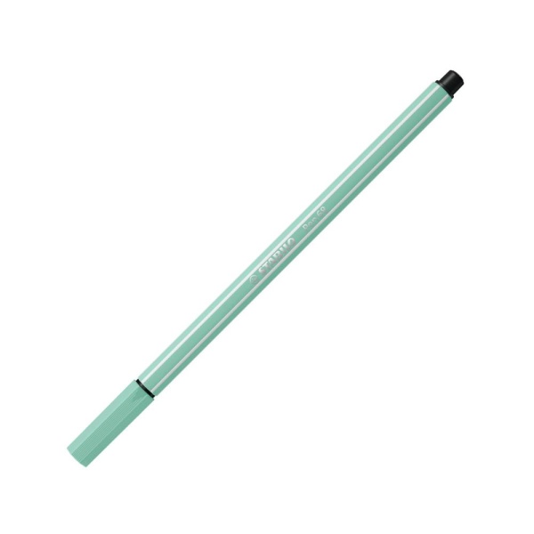 STABILO Pen68 Filzstift in der Farbe eukalyptus, Schrägansicht mit geschlossener Kappe.