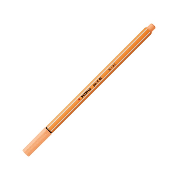 STABILO Point88 Fineliner in der Farbe hellorange, Schrägansicht mit geschlossener Kappe.