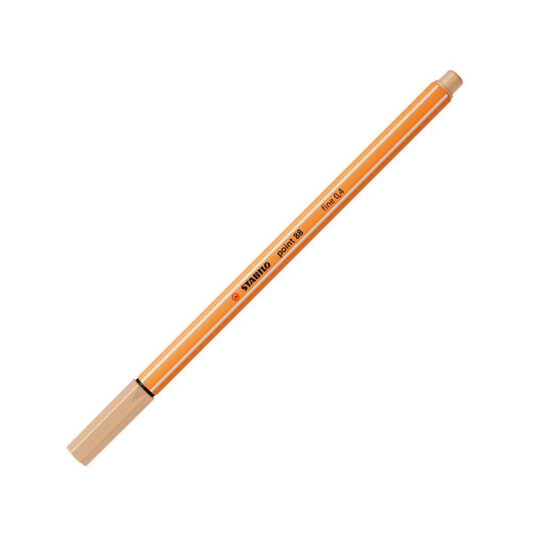 STABILO Point88 Fineliner in der Farbe beige, Schrägansicht mit geschlossener Kappe.