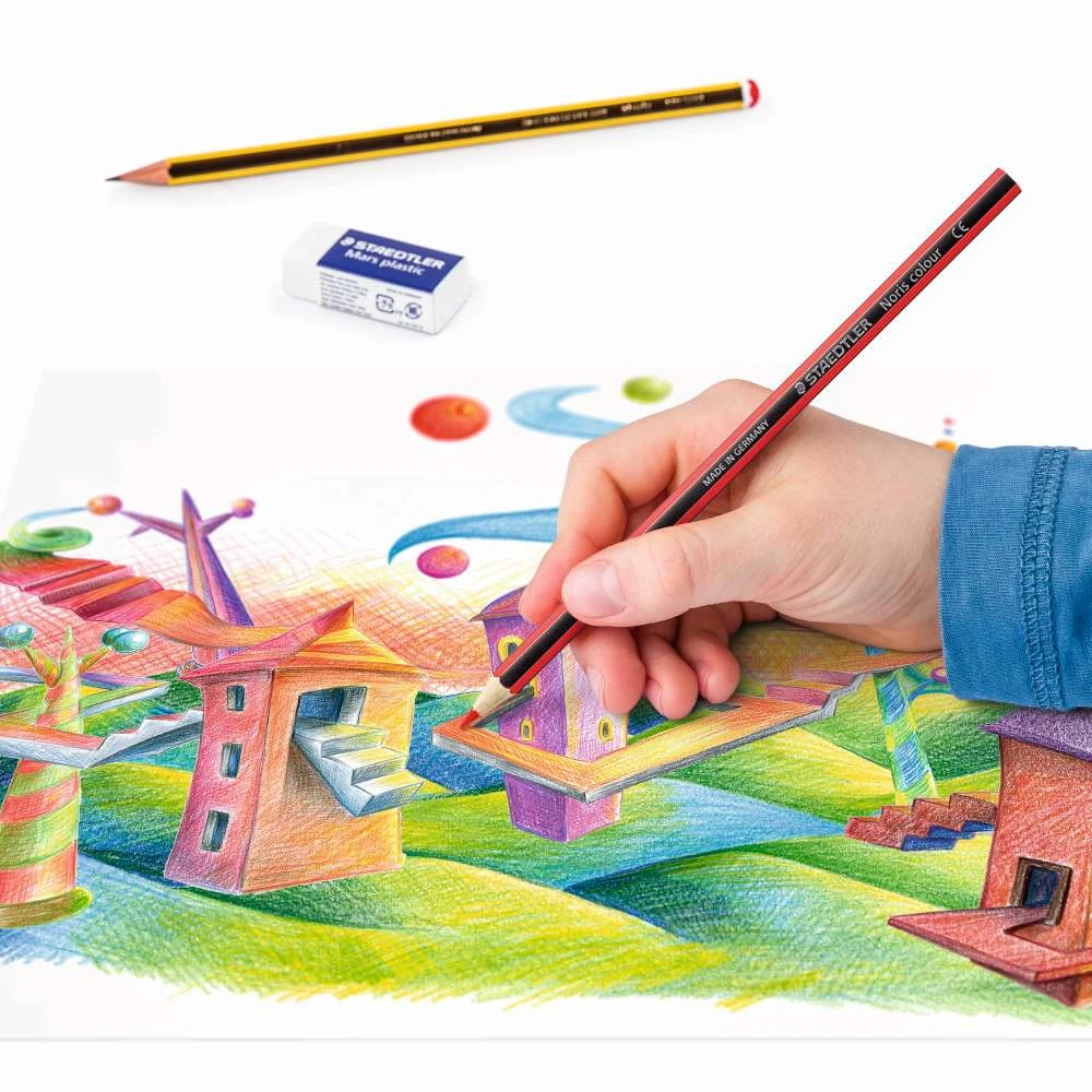 Holzfarbstift Noris Colour | 12er Etui | inkl. Bleistift und Radiergummi | STAEDTLER – Bild 3
