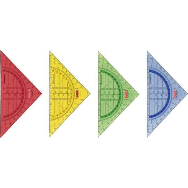 Geometrie-Dreieck Plastik | 16cm | bruchsicher | farbig sortiert | BRUNNEN