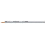 FABER-CASTELL Grip 2001 Bleistift in der Farbe silber und Stärke B, Seitenansicht.