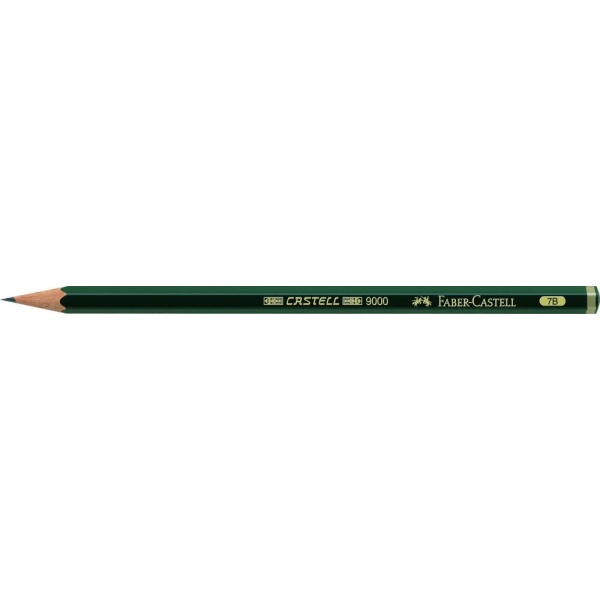 FABER-CASTELL 9000 Bleistift in der Stärke 7B, Seitenansicht.