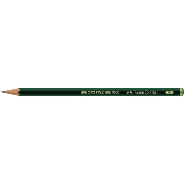 FABER-CASTELL 9000 Bleistift in der Stärke 4H, Seitenansicht.
