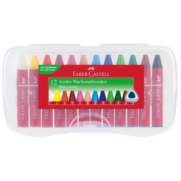 Wachsmalkreide Jumbo | wasserfest | 12er Box | FABER-CASTELL