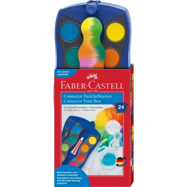 Deckfarbkasten Connector | blau | 24 Farben | FABER-CASTELL