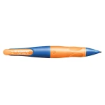 STABILO EASYergo Druck-Bleistift für Linkshänder in der Farbe ultramarinblau/neonorange, Seitenansicht.