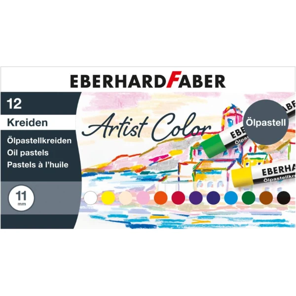 Pastellölkreide | wasserfest | 12er Etui | EBERHARD FABER