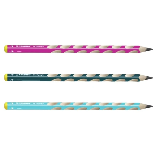 drei EASYgraph Bleistifte in den Farben pink, petrol & blau, Bild 1