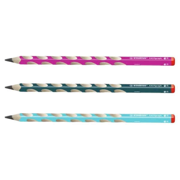 drei EASYgraph Bleistifte in den Farben pink, petrol & blau, Härtegrad HB, Bild 1