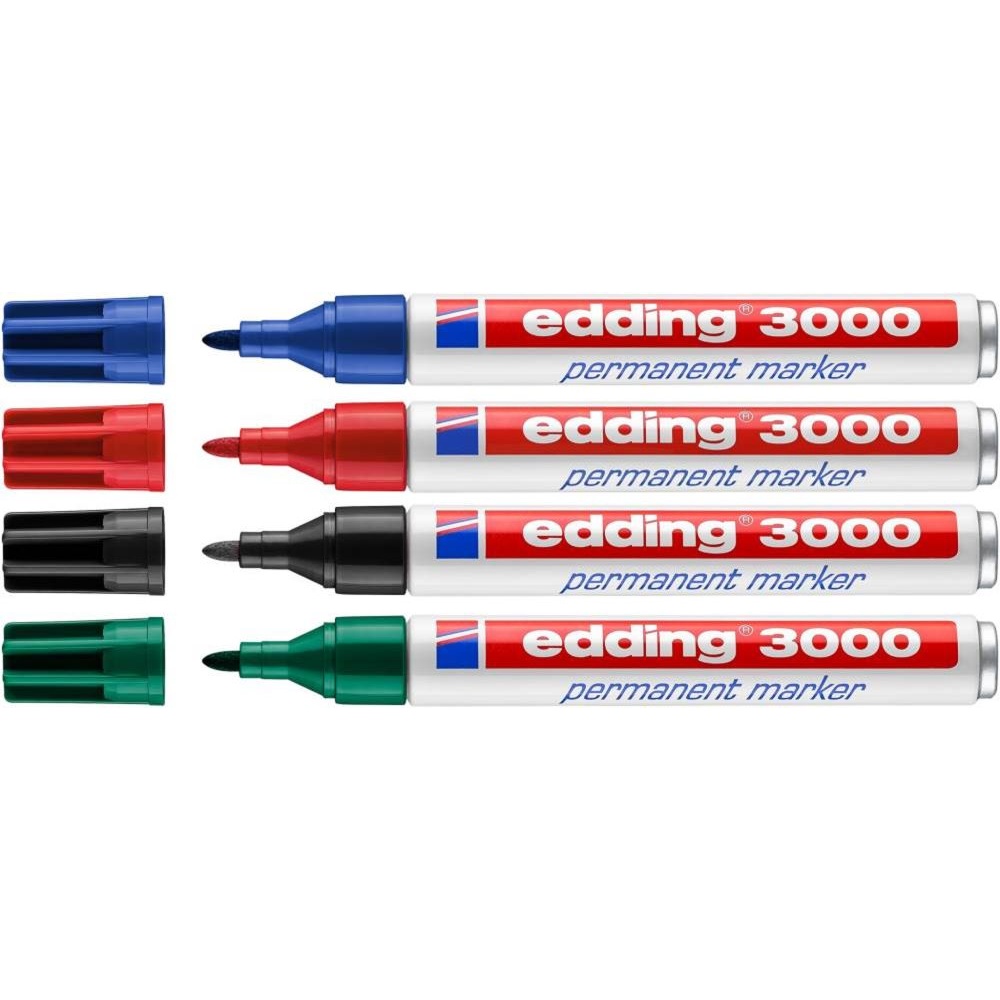Permanentmarker edding 3000 | Rundspitze | Einzelstift | verschiedene Farben | EDDING