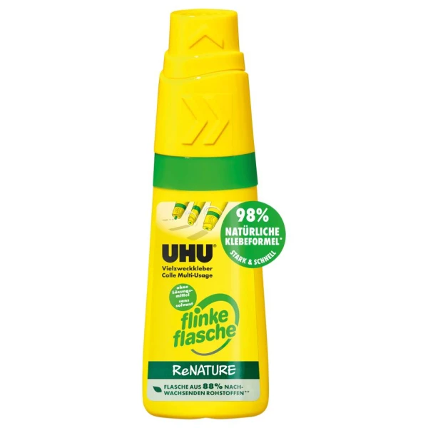 Vielzweckkleber Flinke Flasche ReNATURE | Lösungsmittelfrei | 40g | UHU