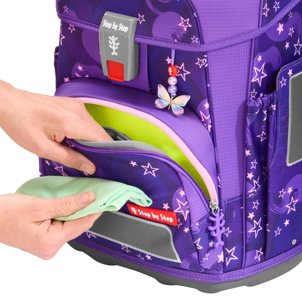 Step by Step Schulranzen Cloud Pegasus Liv, Vorderansicht, Nahaufnahme, lila.