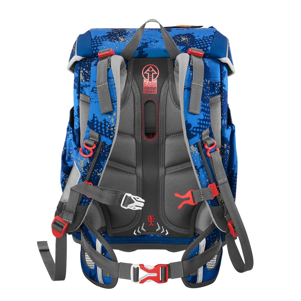 Step by Step Schulranzen Cloud Reflect Rocket Novo, Hinteransicht, hellblau/dunkelblau.