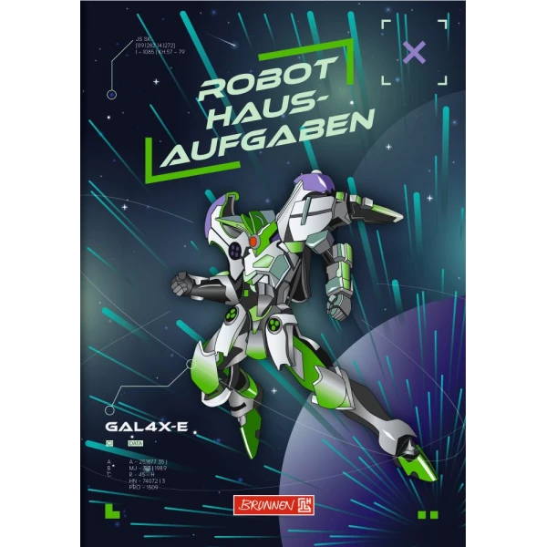 Hausaufgabenheft | A5 |  Robot Heros | 48 Blatt | BRUNNEN