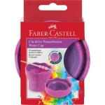 Faber-Castell Malbecher Click&Go in der Farbe pink in Verpackung, Frontalansicht.