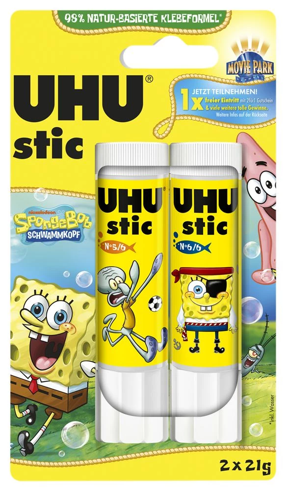 Klebestift | Lösungsmittelfrei | 2x 21g | Spongebob